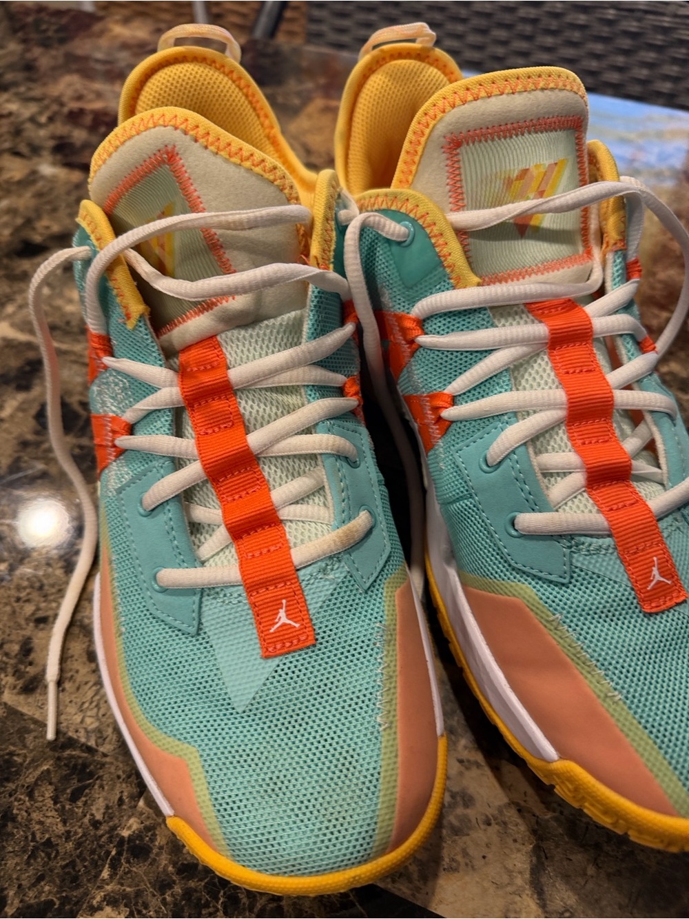 Jordan Kids' Aqua, Orange & Yellow Low-Top Sneakers